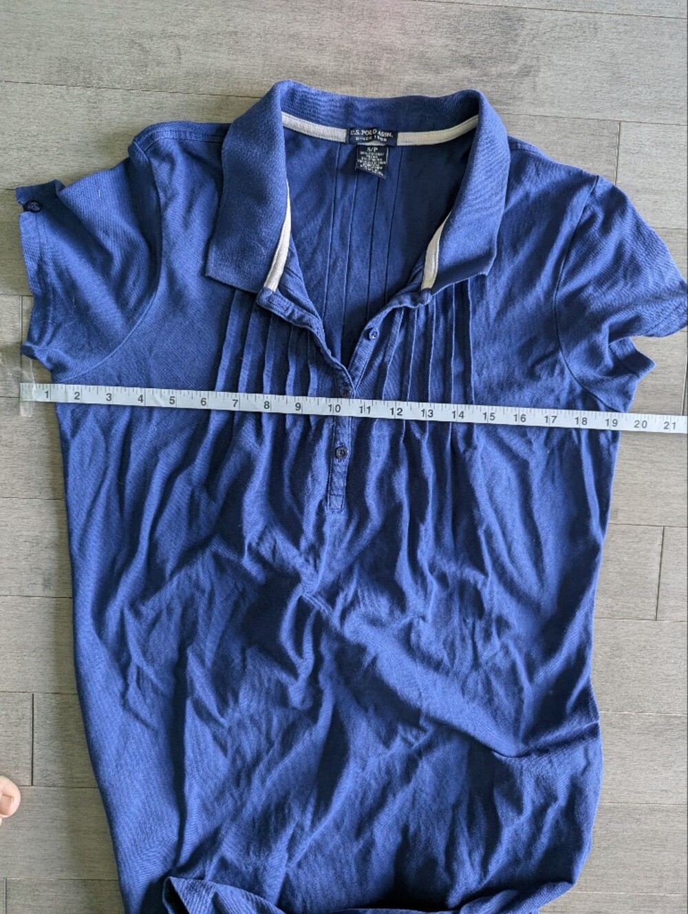 U.S. Polo Assn. Blue Polo Dress with White Trim Vintage Small